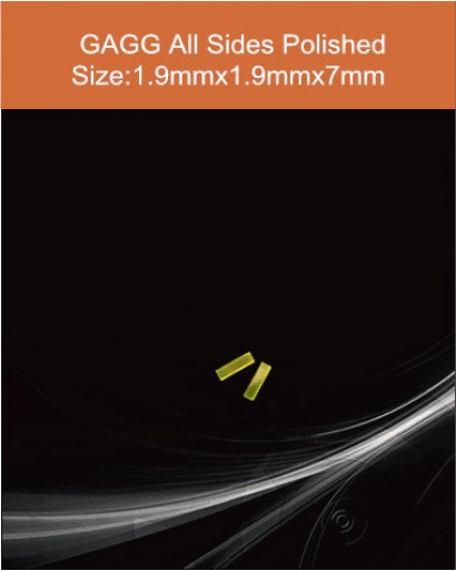 GAGG Ce scintillation crystal, GAGG Ce scintillator, GAGG Ce Crystal,   Ce:Gd3Al2Ga3O12 crystal, 1.9x1.9x7mm